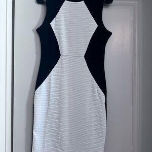 SHEIN Black and White Geometric Mini Dress